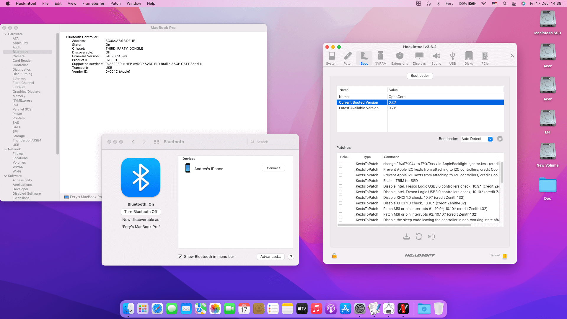 Acer Swift 3 SF314 54G 51ZX [KabyLake R   Intel UHD 620 + I2C]   OpenCore 8